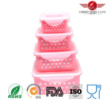 4PCS Square Plastic Microwave Food Container